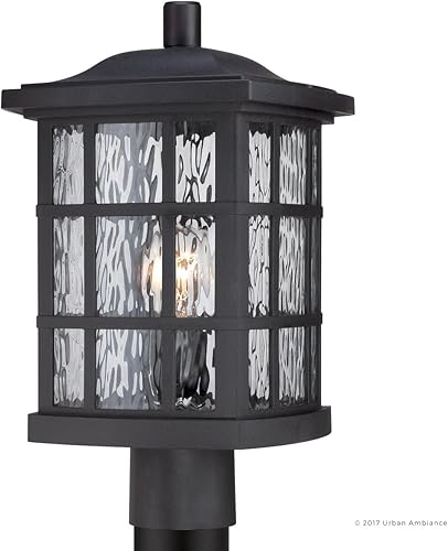 Vista 24 de Urban Ambiance UQL1248 - Lámpara de techo para exteriores, tamaño pequeño: 5.75 pulgadas de alto x 12 pulgadas de ancho, con elementos