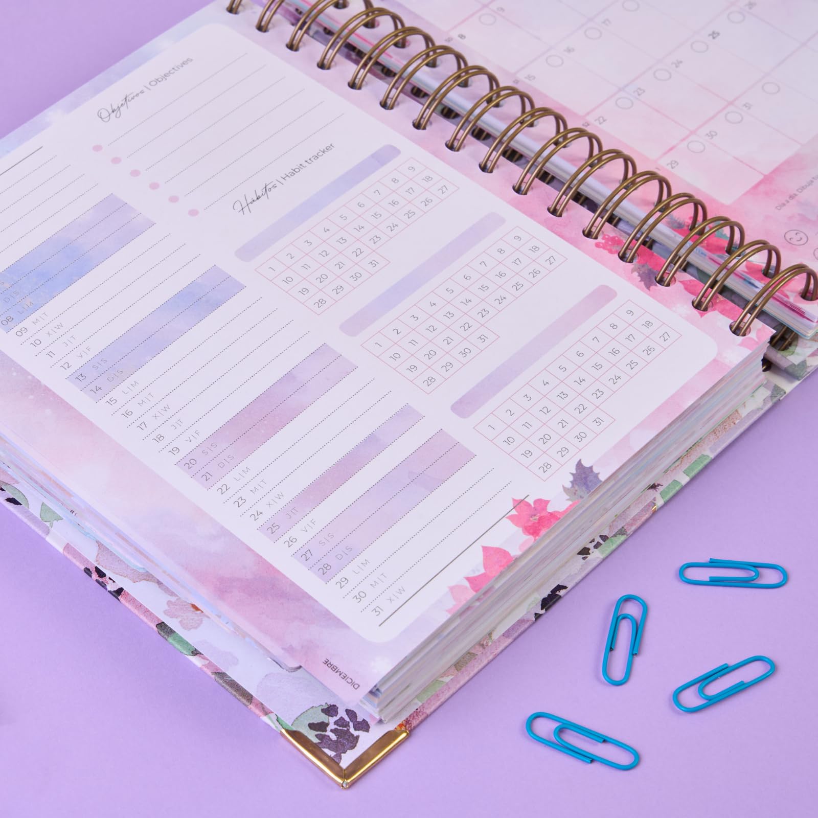Agenda 2025 January to December, A5 (16.5x20.5 cm), Daily Planner, Annual Organizer, Spanish and English, Monthly Side Index - Image 4
