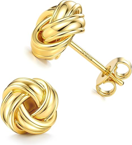 Gouden Boog Ribbon Tie Tiny Stud Earrings 14K Gold Gevulde Vrouwen Girl Jewelry