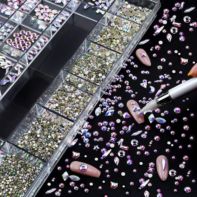 Multi-Shape Flat Back Glass Irregular Crystal/AB/Rainbow Rhinestone Nail Art Craft 3D Decoration - (Color: NO.01)