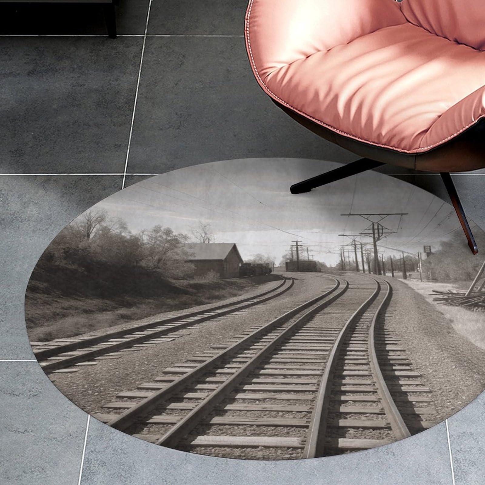 Tapis circulaire à poils courts de 0,6 cm rond en velours de corail doux 90 cm de sol