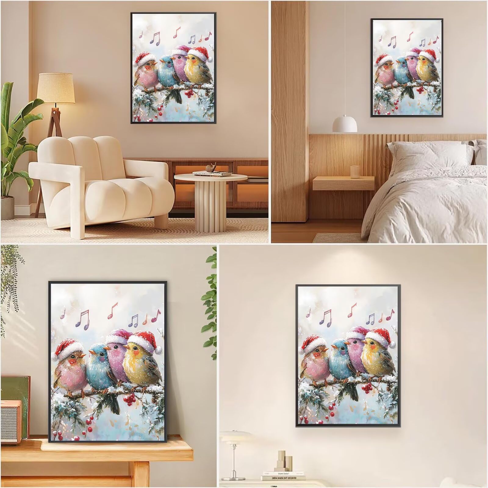 Diamond Painting Erwachsene Winter 5D Diamond Painting Vogel Muster DIY Set Erwachsene Anfänger, Vollbohrer Diamanten Malerei Kreuzstich Bastelset für Zimmer Wand Deko Schlafzimmer 60x80cm, Model701
