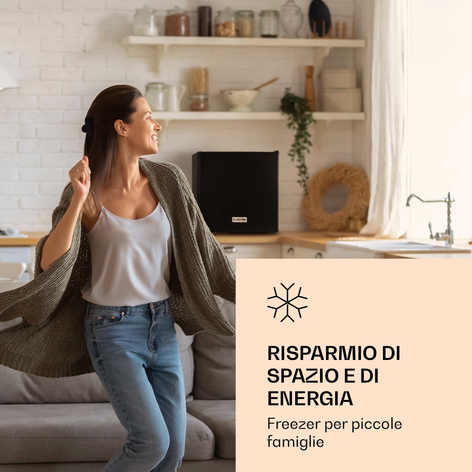 Klarstein Congelatore Piccolo a Cassetti ad Alta Efficienza Energetica, Sottopiano Piccolo da Camera e Ufficio, Vassoio per Ghiaccio, Mini Freezer, 35L