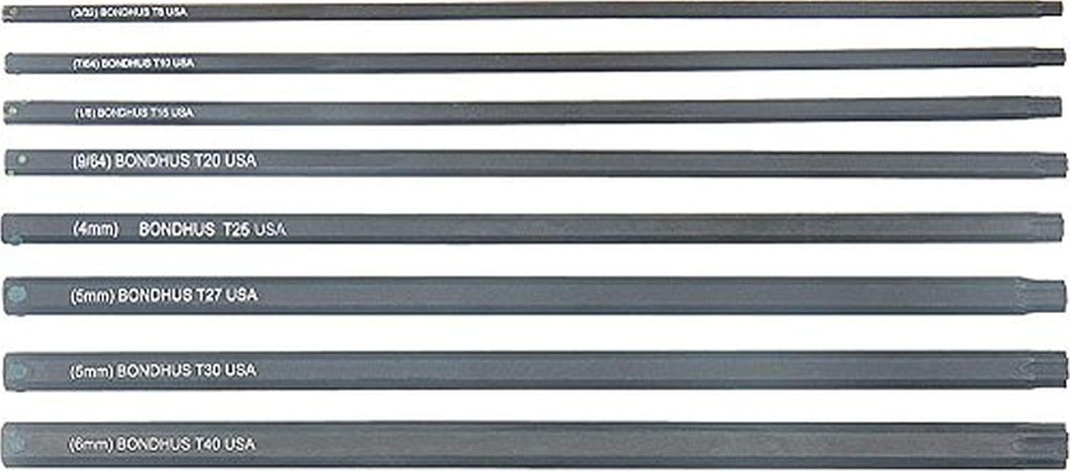 "Bondhus PHTX8-6 T8 to T40, 6"" Long, Star ProHold Socket Bits", multi, one size