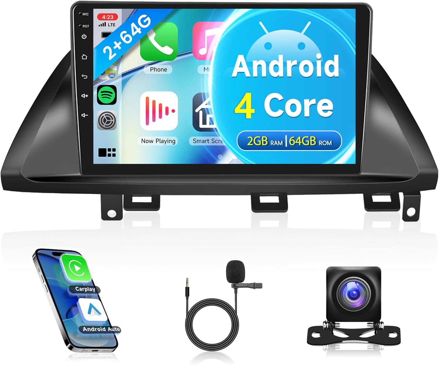 4Core 2G+64G Android Car Radio for Honda Odyssey 2005-2010, Rimoody Car Stereo Wireless Carplay Android auto 10.1 Inch Touch Screen GPS WiFi EQ Mirror Link Bluetooth FM Backup Camera
