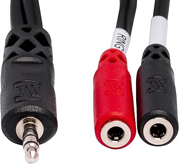 Hosa YMM-261 3.5 mm TRS to Dual 3.5 mm TSF Stereo Breakout Cable