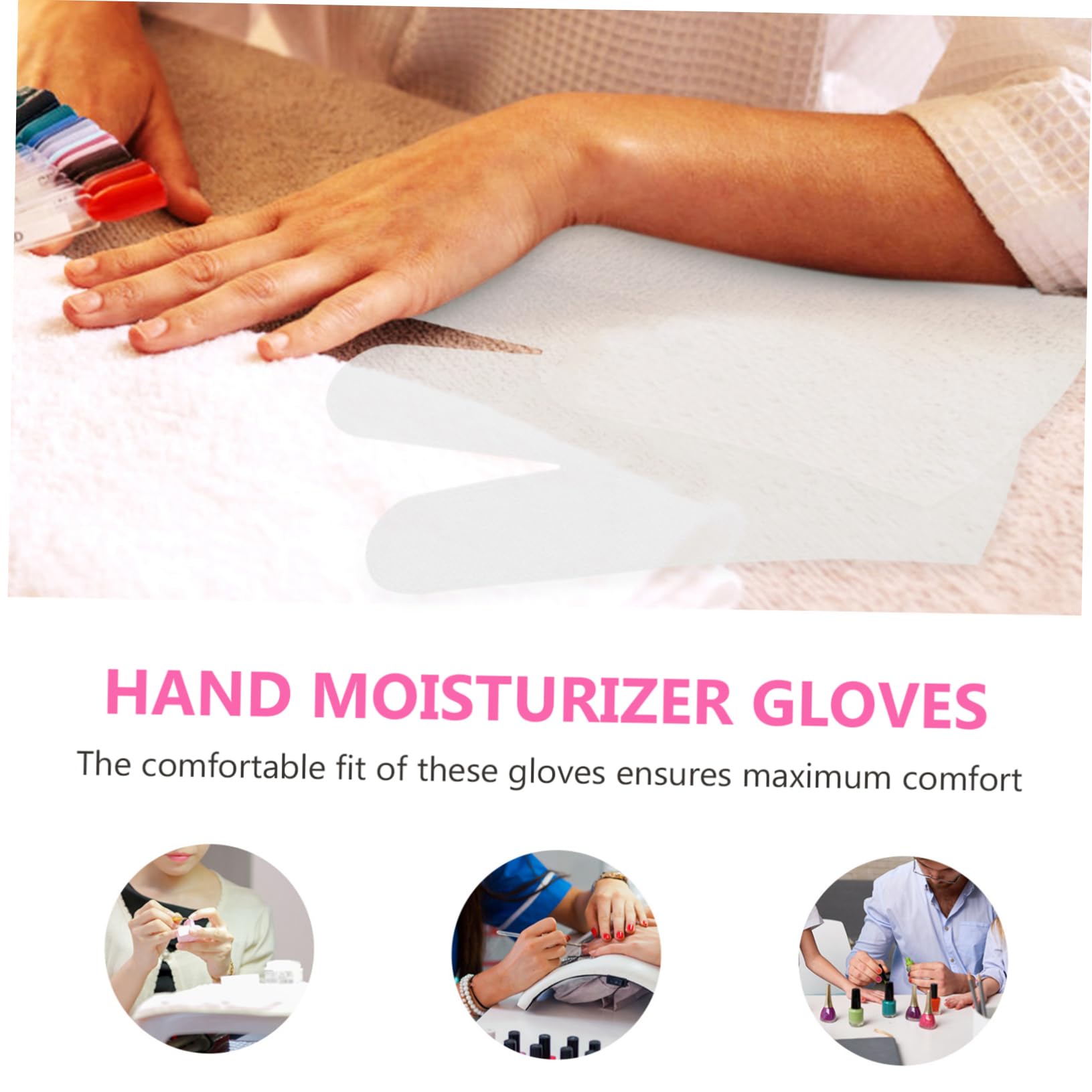 minkissy Night Moisturizing Gloves 50 Pack Moisturizing Gloves for Dry Hands Non-Woven Fabrics Lotion Gloves for Women Hand Moisturizer Gloves Soft Fit