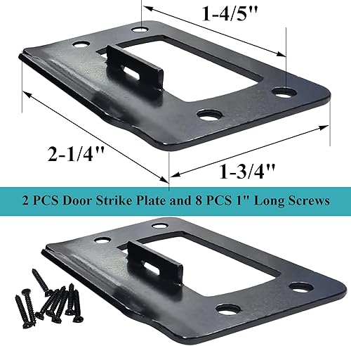 Miniatura 9 de Placa de huelga restauradora de pestillo de puerta de 2-14 pulgadas por 1-34 pulgadas para puertas, 2 piezas de herrajes universales para cerradura