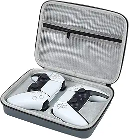 armazenamento com controle jogo duplo para PS5/PS-4, estojo transporte impermeável para Gamepad com ranhura integrada para controle PS5 e pequenos acessórios