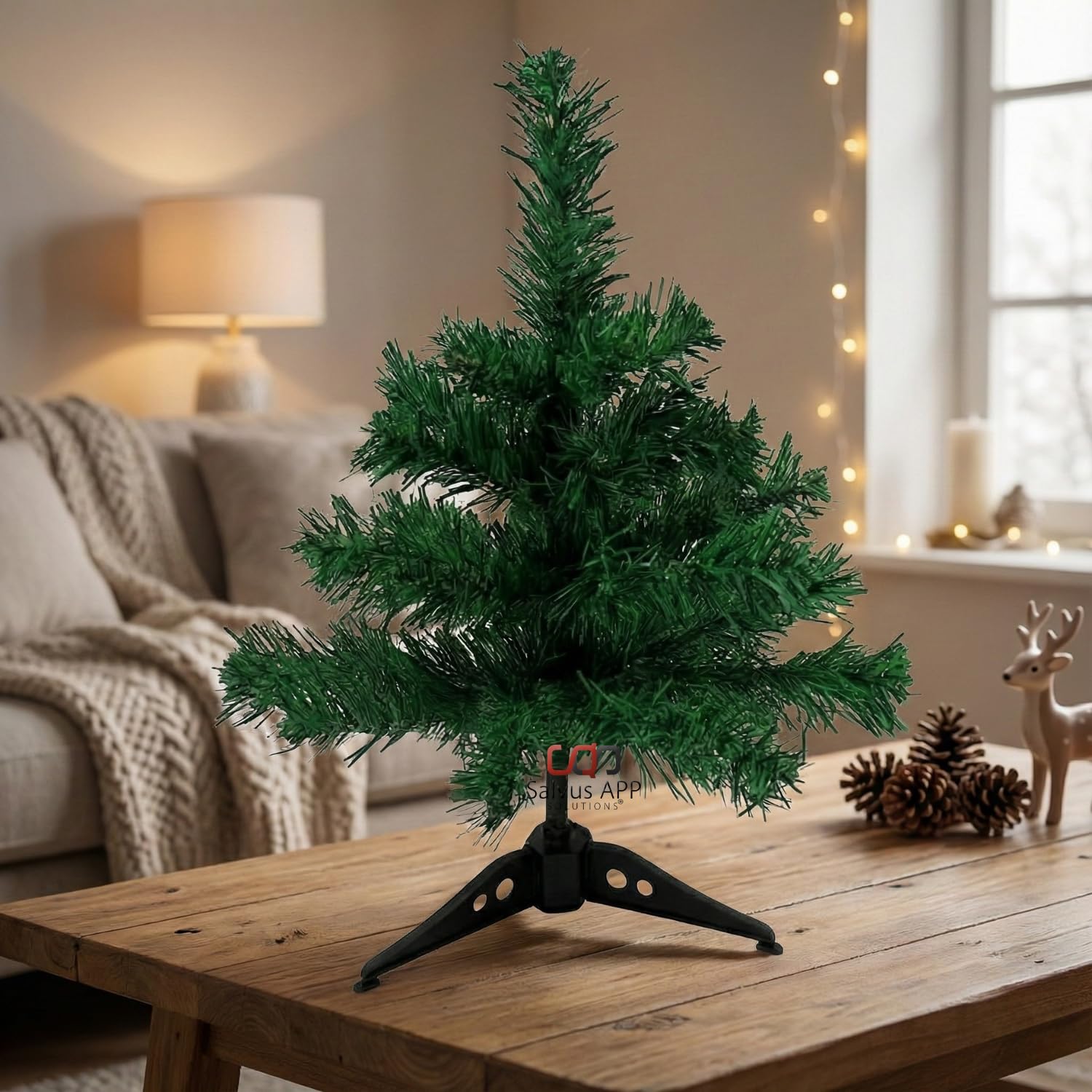 Salvus APP SOLUTIONS 1 Feet Artificial Christmas Tree | Mini Xmas Tree for Indoor & Outdoor Use | Decorative Tree for Home, Living Room, Office, Church & Tabletop Display 3