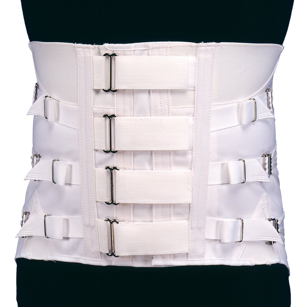 Lumbosacral Support, Spinal Disc Rehab Brace, 3-Pull Side, Hook and Loop Front, Medium Length