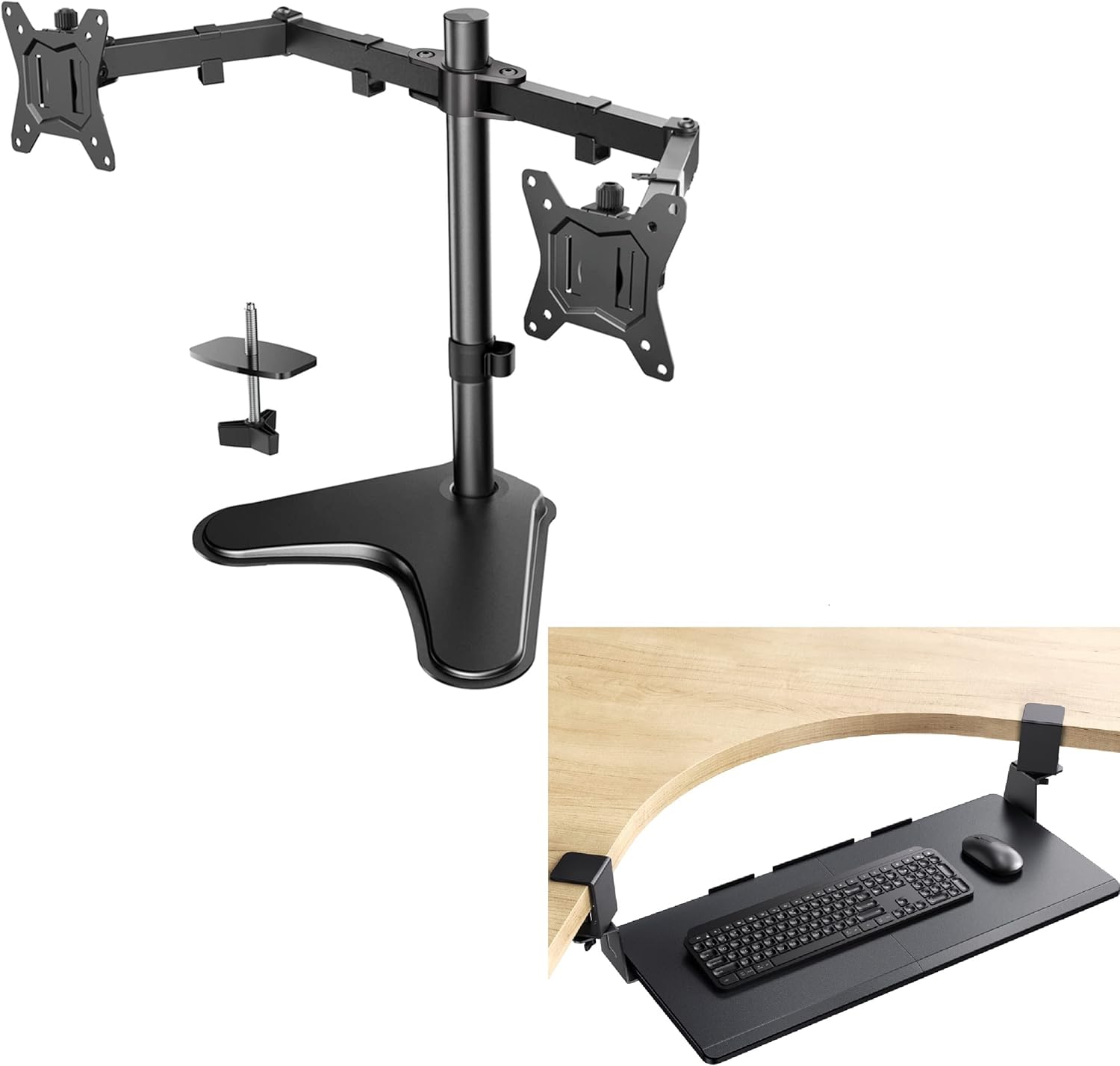 HUANUO Dual Monitor Stands for 2 Monitors Desk Mount