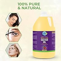 Vista 3 de 100% Pure Castor Oil - Cold-pressed, Unrefined, Hexane-free - Premium Quality - USP Grade (1 Gallon)