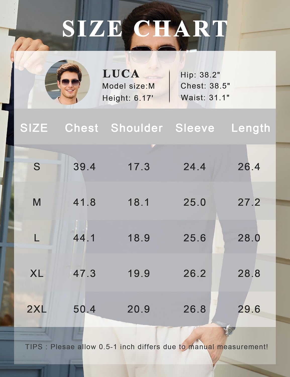 Cotrasen Mens Pullover Sweater Collared Long Sleeve Textured Casual Lightweight V Neck Ribbed Knit Polo Sweater - Image 6