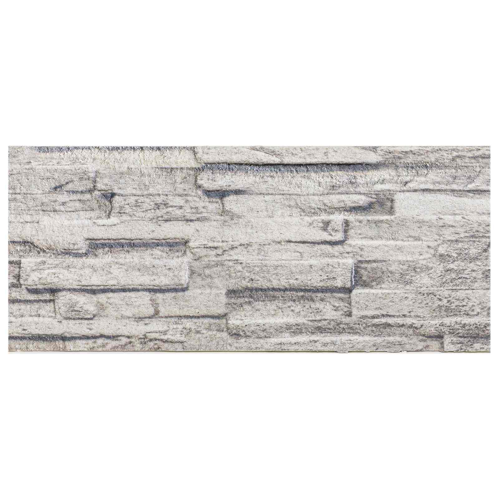 10 paneles de pared gris claro 100 x 25 cm espuma EPS revestimiento de pared autoadhesivo con patrón de ladrillo para salón, dormitorio, pasillo, renovación, aislamiento acústico