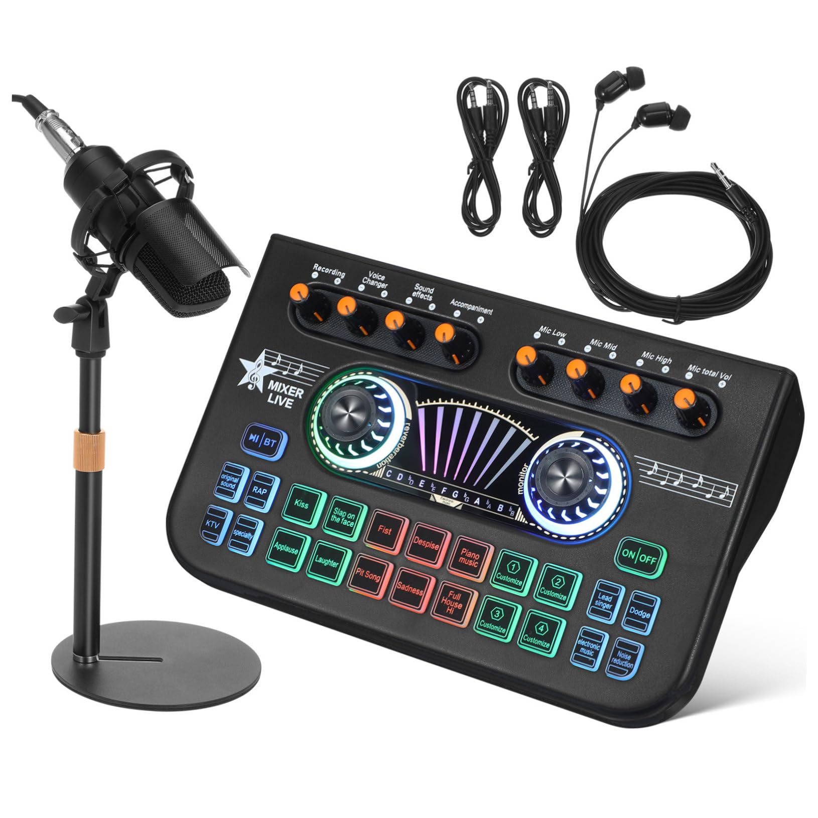 Kit de micrófono y tarjeta de sonido Operitacx para podcast y streaming 8