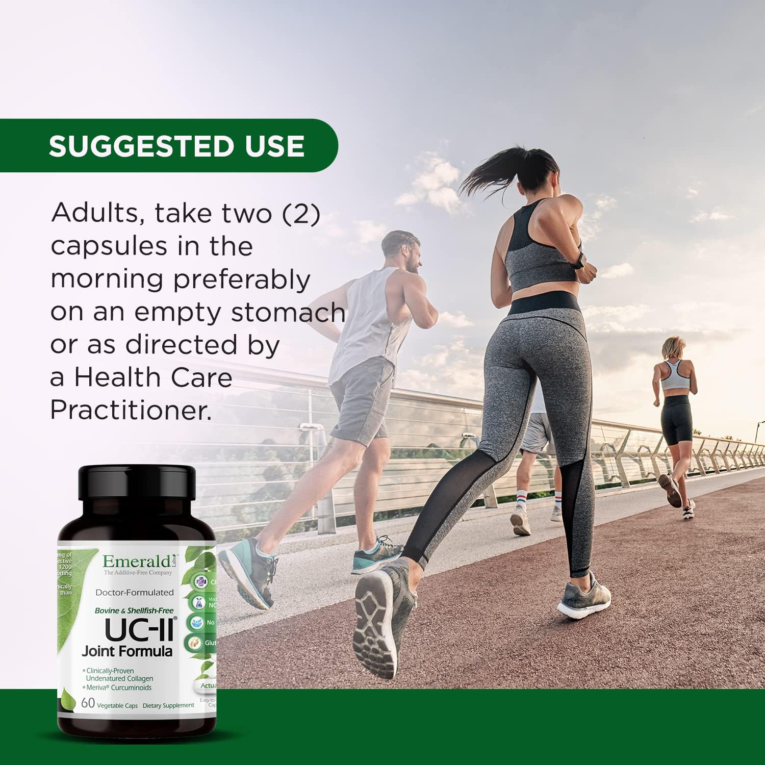EMERALD LABS UC-II Joint Formula - Made with Undenatured Collagen Type II, Bioperine, Curcuminoids & More for Muscle & Joint Health & Mobility & Flexibility Support - 60 Vegetable Capsules