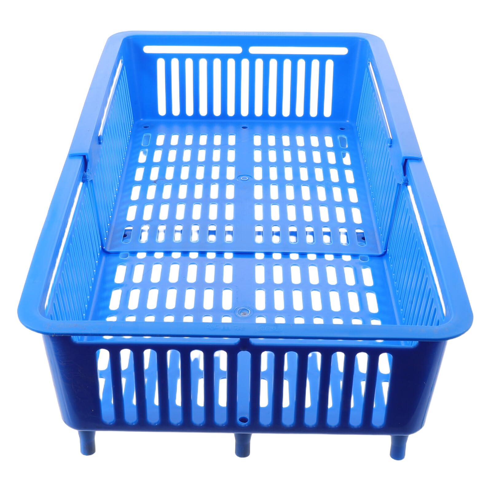 NUOBESTY Cestino per Sgocciolare Frutti di Mare in Plastica Blu con Gambe di Supporto Uniche e Design Estensibile, Facile da Pulire per Cucina Domestica e Conservazione
