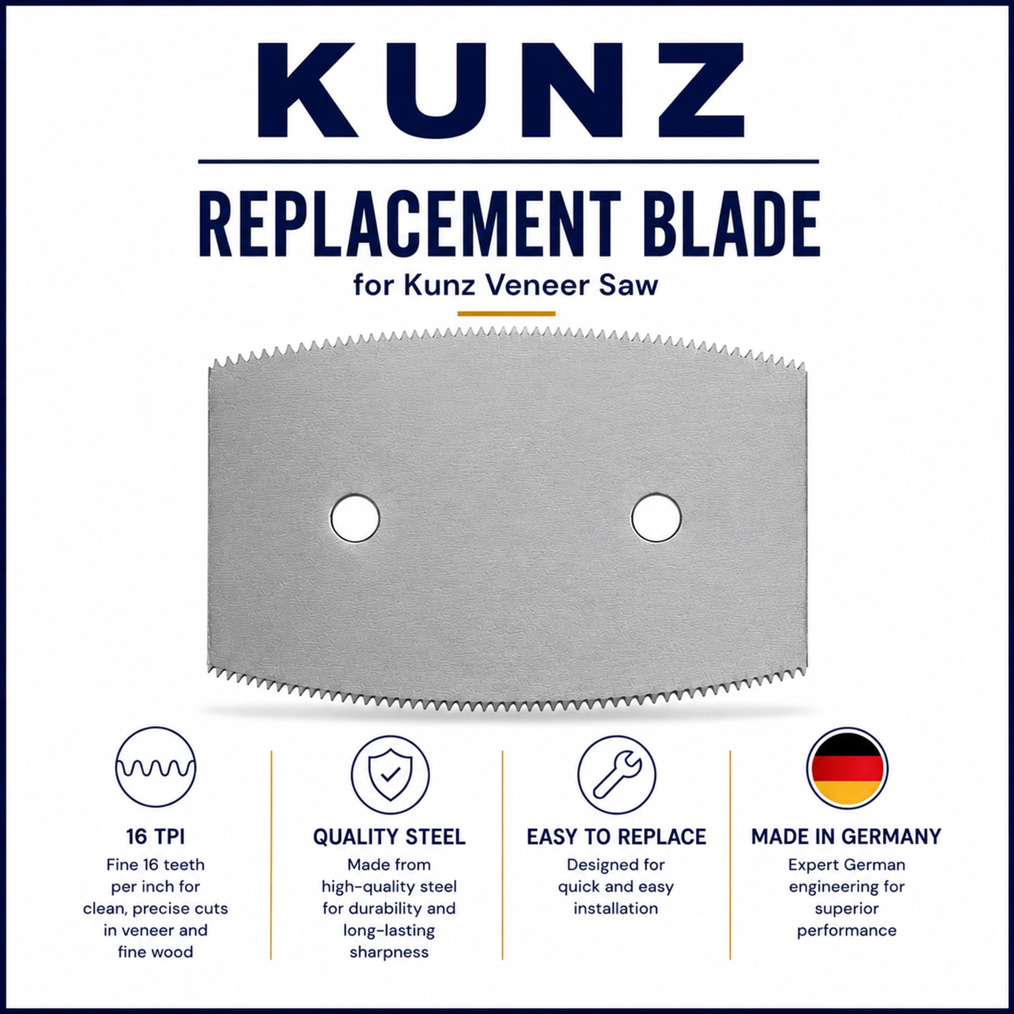 KUNZ Veneer Saw Blade - 3 Inch, 16 TPI -2
