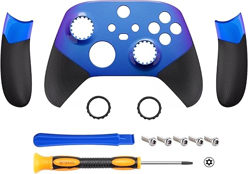 Miniatura 3 de eXtremeRate ASR versión Performance - Empuñaduras laterales de goma para Xbox Series X|S, Chameleon Purple Blue Rediseñed Grip Handle Face Plate