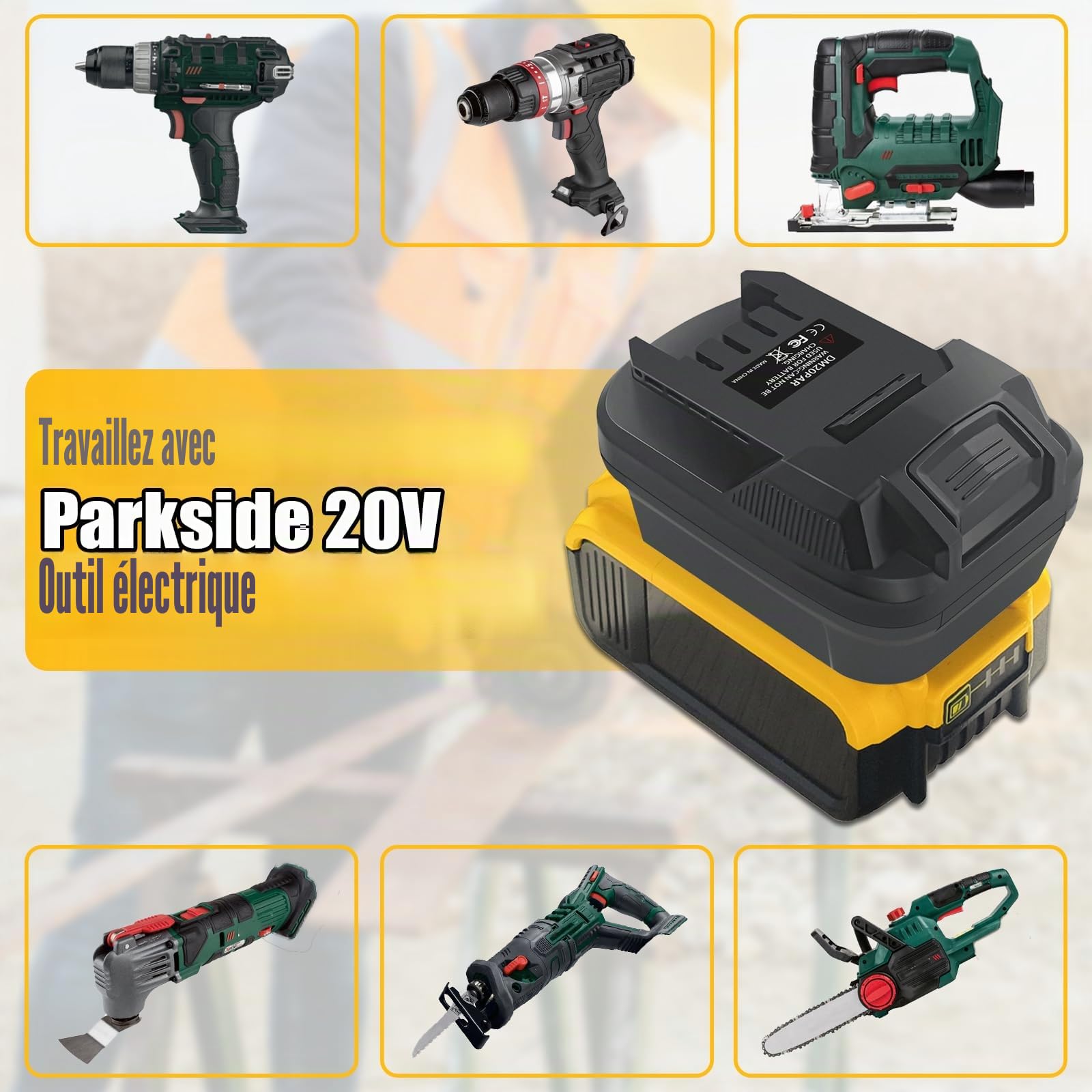 Adaptateur de batterie pour Milwaukee 18 V pour Dewalt 20 V Convert vers batterie Parkside 20 V