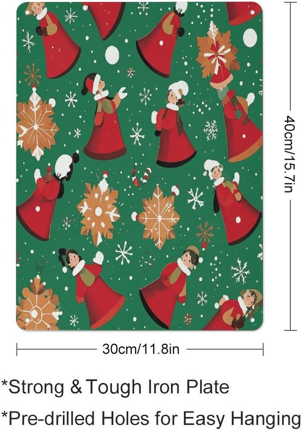 Christmas Eve Pattern Square Iron Wall Decor Vintage Farmhouse image 2