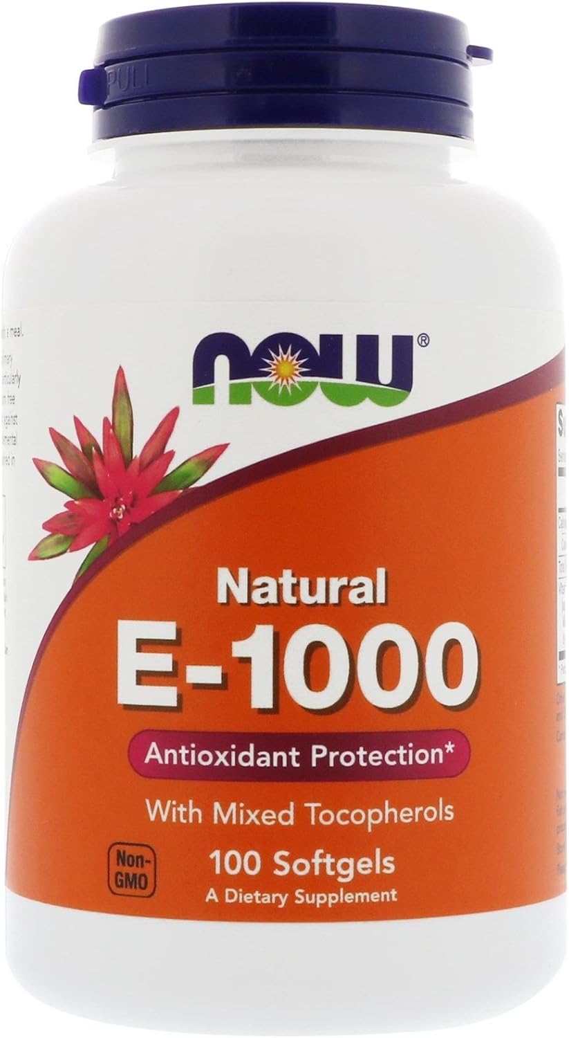 E-1000 - 100% Natural Mixed Tocopherols, 100 SOFTGELS by Now Foods (Pack of 2)