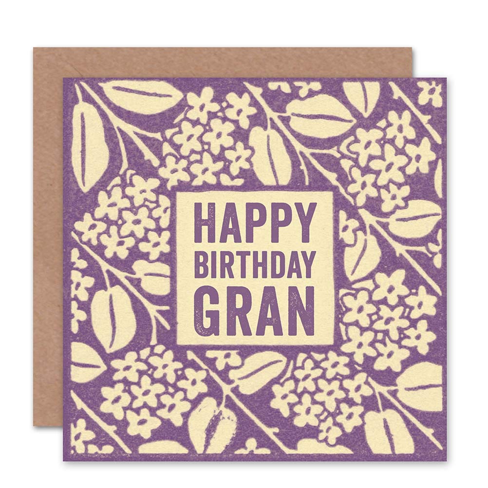 Wee Blue Coo CARD BIRTHDAY HAPPY GRAN GRANNY FADED FLORAL DESIGN GIFT