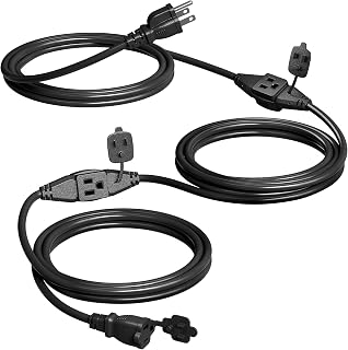 SURAIELEC 25FT Outdoor Weatherproof Extension Cord, 3 Outlet Multi Plug, 16/3 SJTW Power Cable for Landscape Lighting, Christmas Tree, Halloween & Holiday Decorations, Black