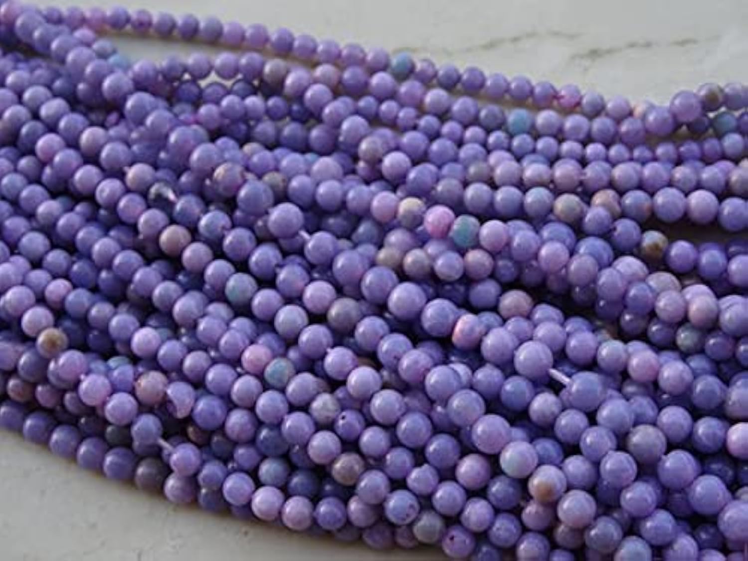 Opale péruvienne LKBEADS 4 mm de qualité supérieure pour colliers et bracelets fins