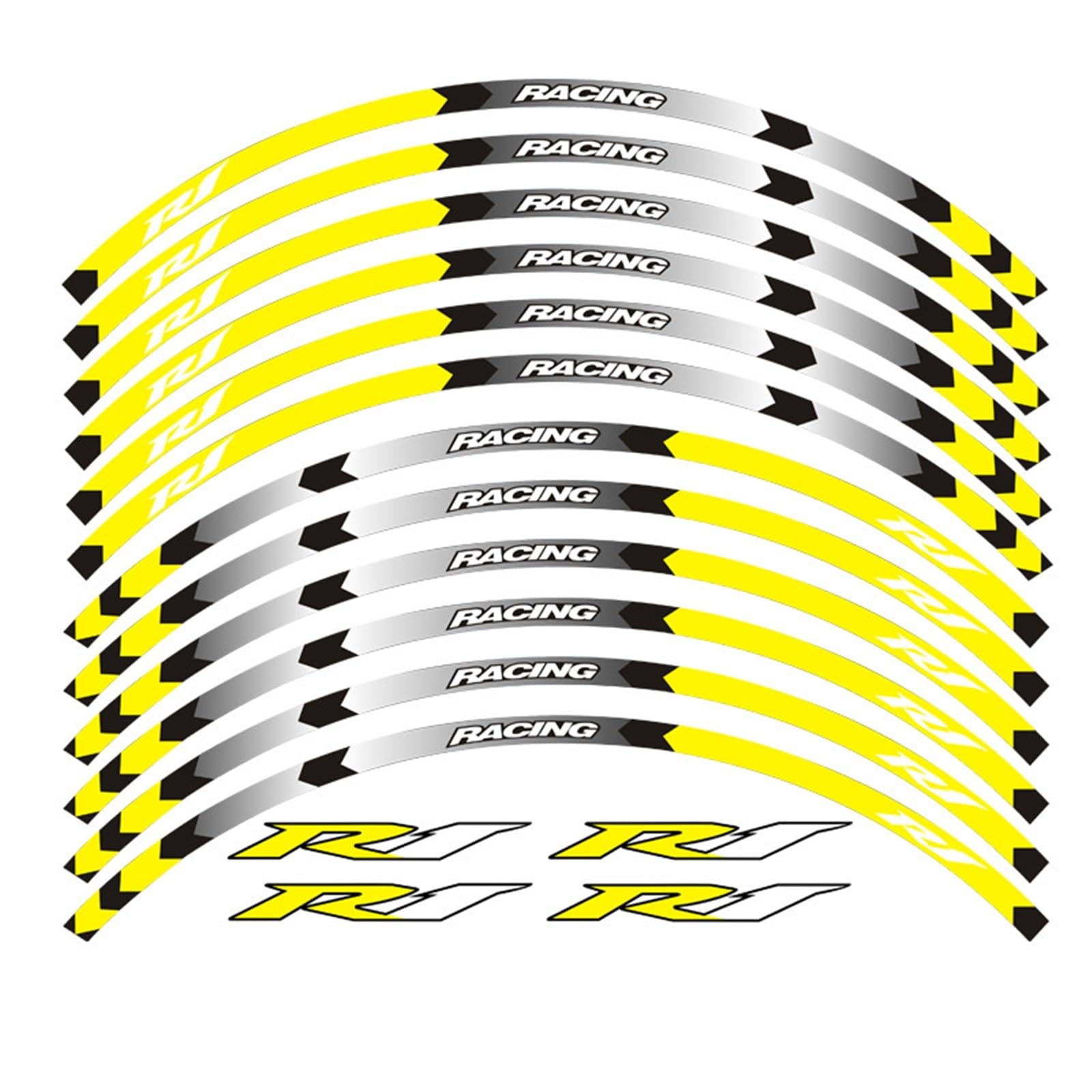 for Yamaha YZF R1 Motorcycle Reflective Decals Wheels Moto Rim Stickers Sticker