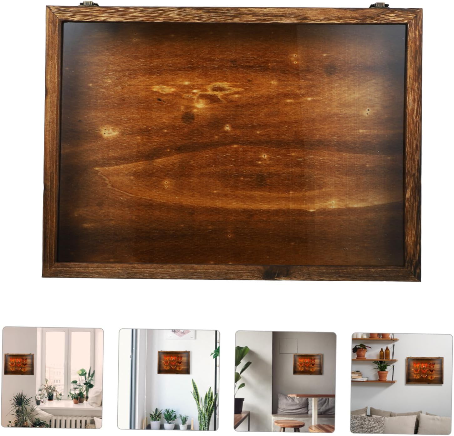 OUNONA Hanging Insect Display Box Wooden Specimen Frame Box Acrylic Wood Storage