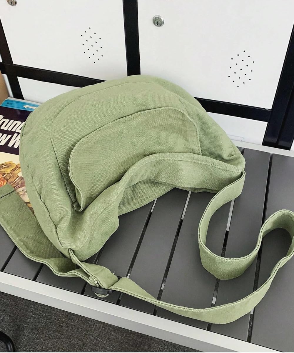 [Glowic] ホーボーバッグ。 Unisex Hobo Bag|Green Hobo|Side Bag|Collage Bag(