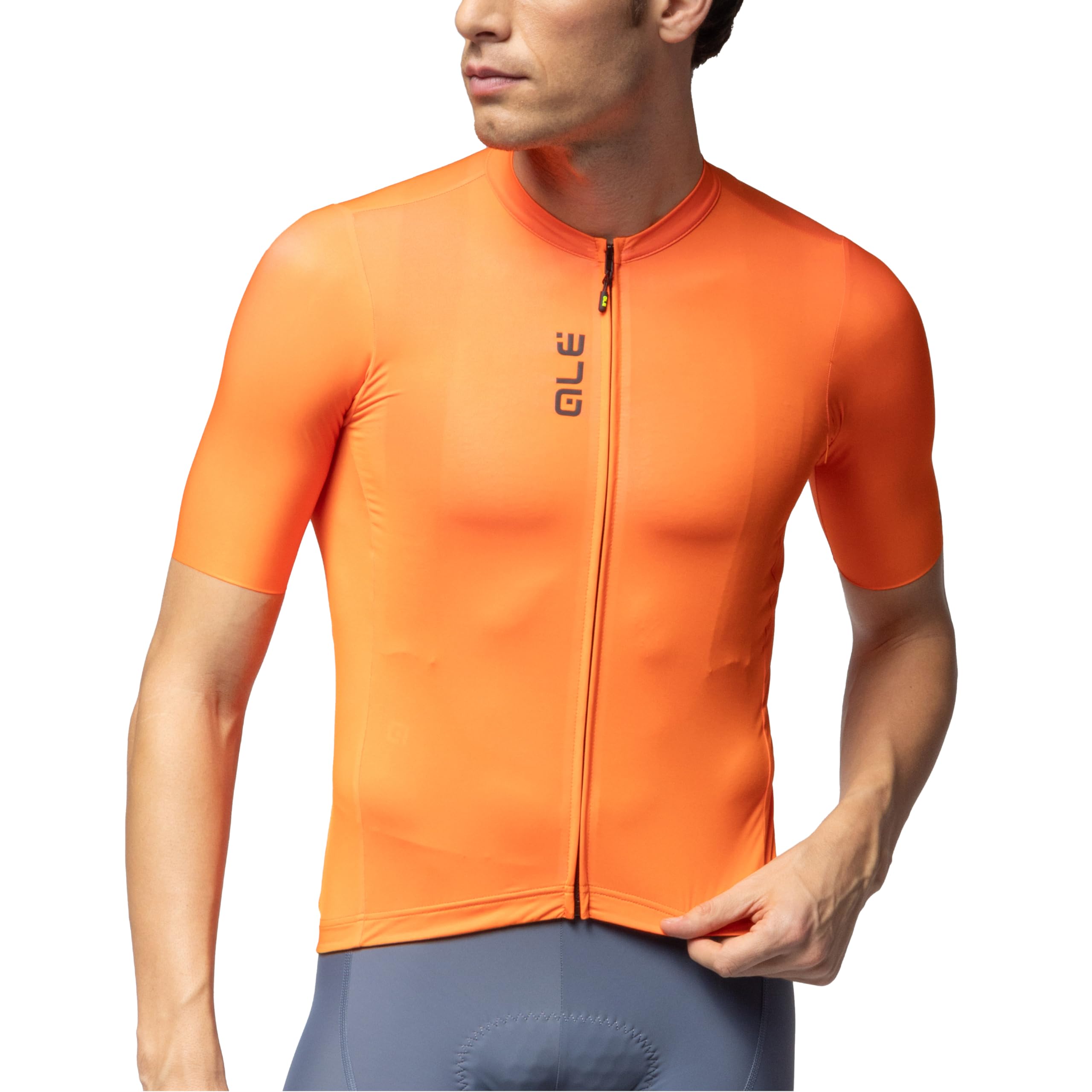 Alé Cycling Men's Pragma Colour Block Short Sleeve Cycling Jersey, Fluo Orange, M