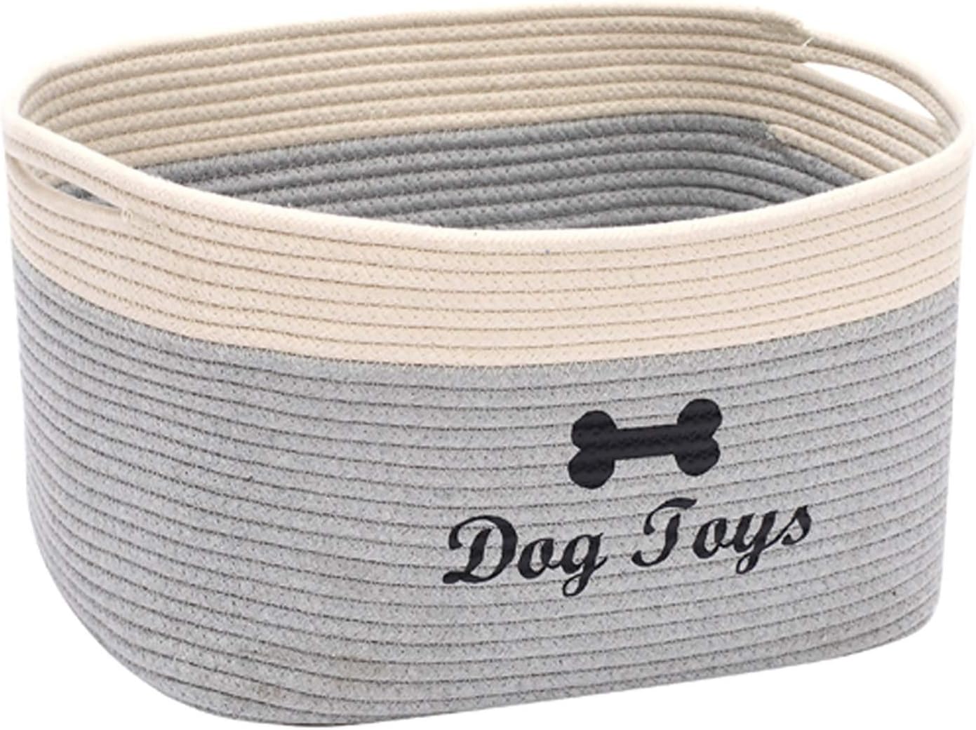 Xbopetda Dog Storage Basket Cotton Rope Basket Dog Toy Storage Basket
