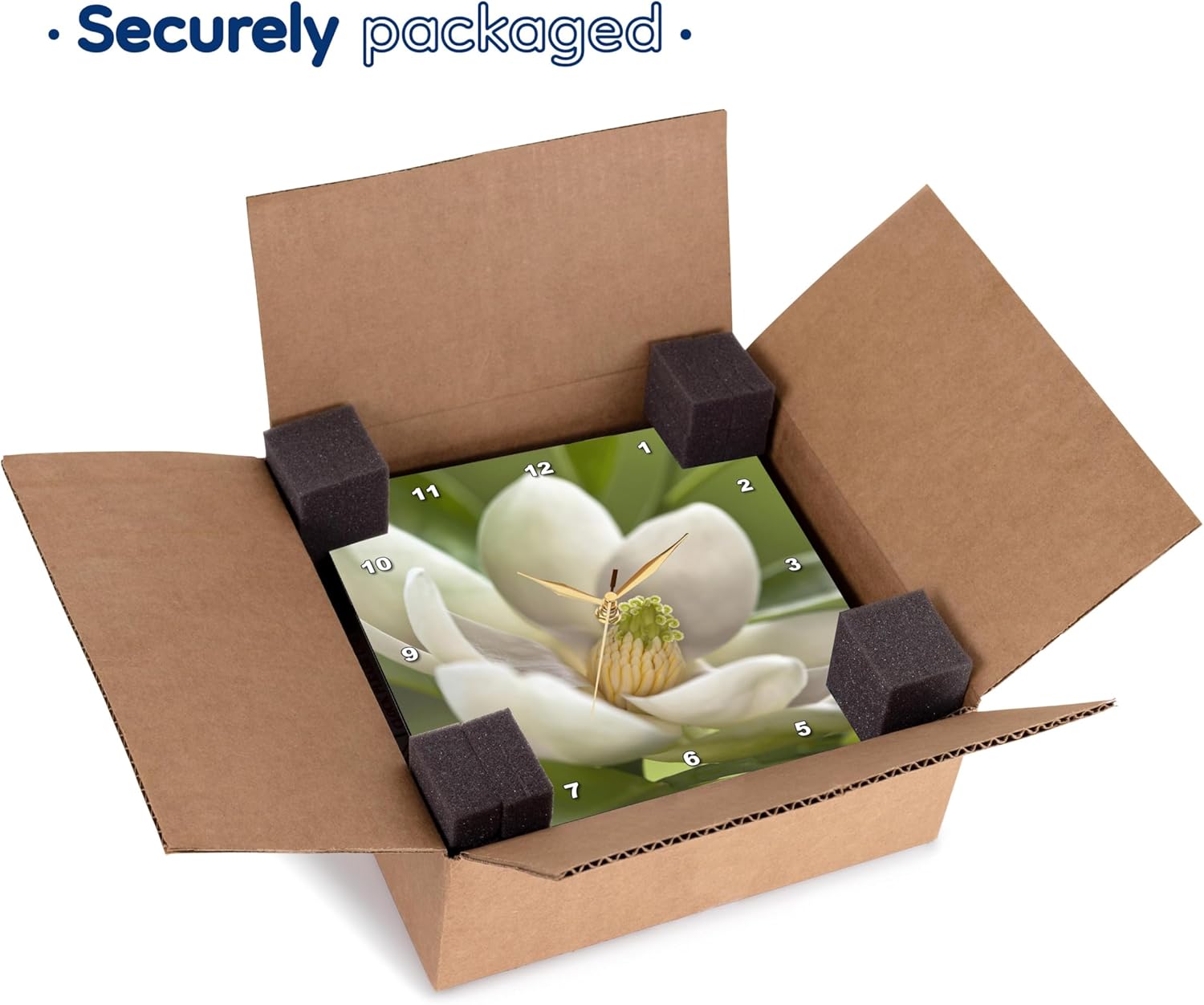 3dRose dpp_83298_3 Magnolia Tree Flower Blossom NA01 AJE0189 Adam Jones Wall Clock, 15 by 15-Inch