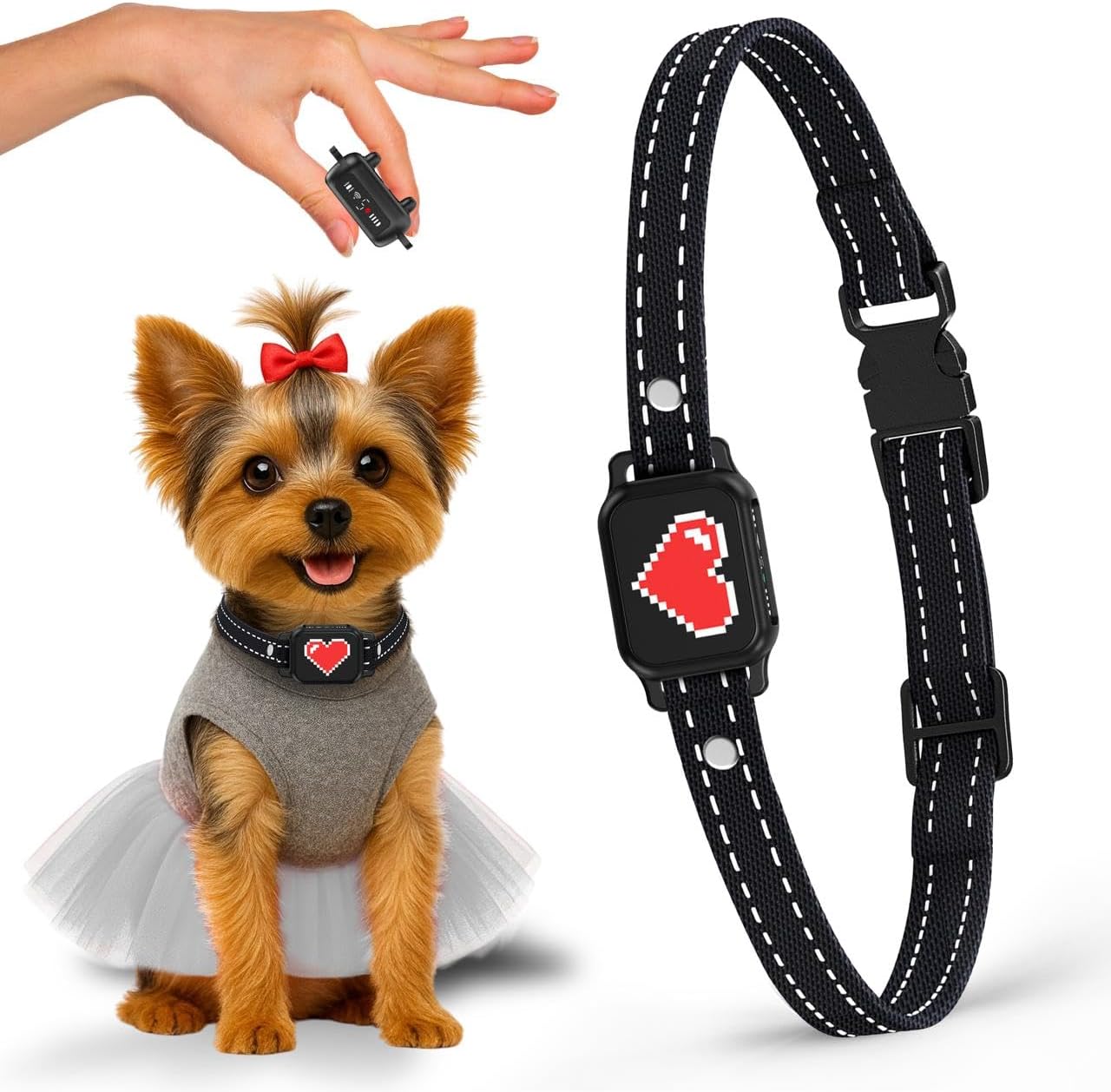 Bark Collar for Small Dogs (5-15 lbs) with Beep & Vibration, 5 Levels