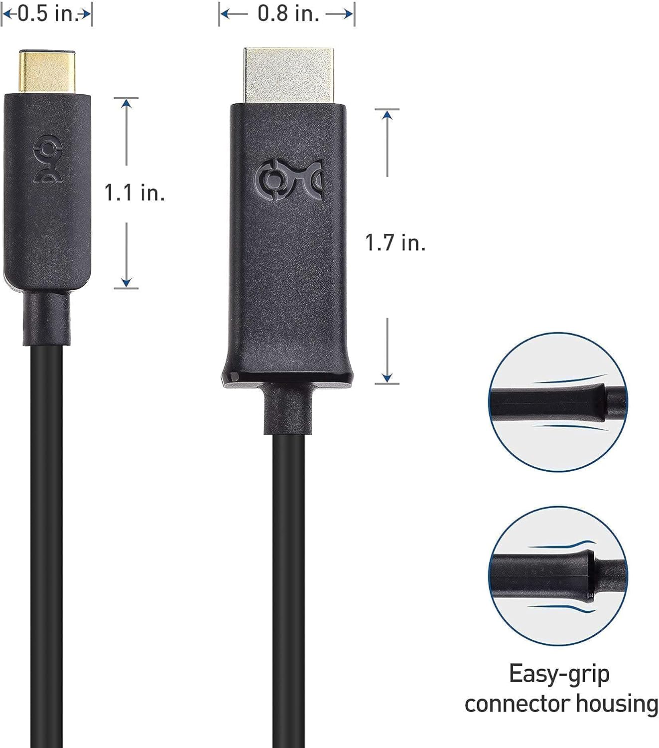 Cable Matters Active DisplayPort to HDMI Adapter (Active DP to HDMI Adapter) Supporting Eyefinity Technology and 4K Resolution & USB C to HDMI Cable in Black 6 Feet