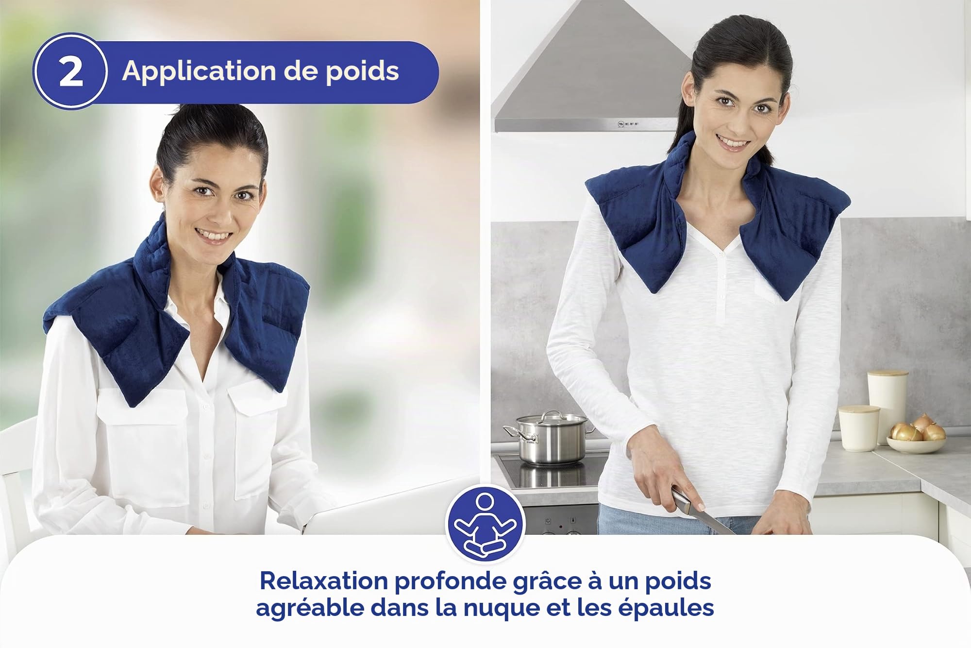 Maximex Coussin lesté pour épaules Chaleur & Froid, Bleu