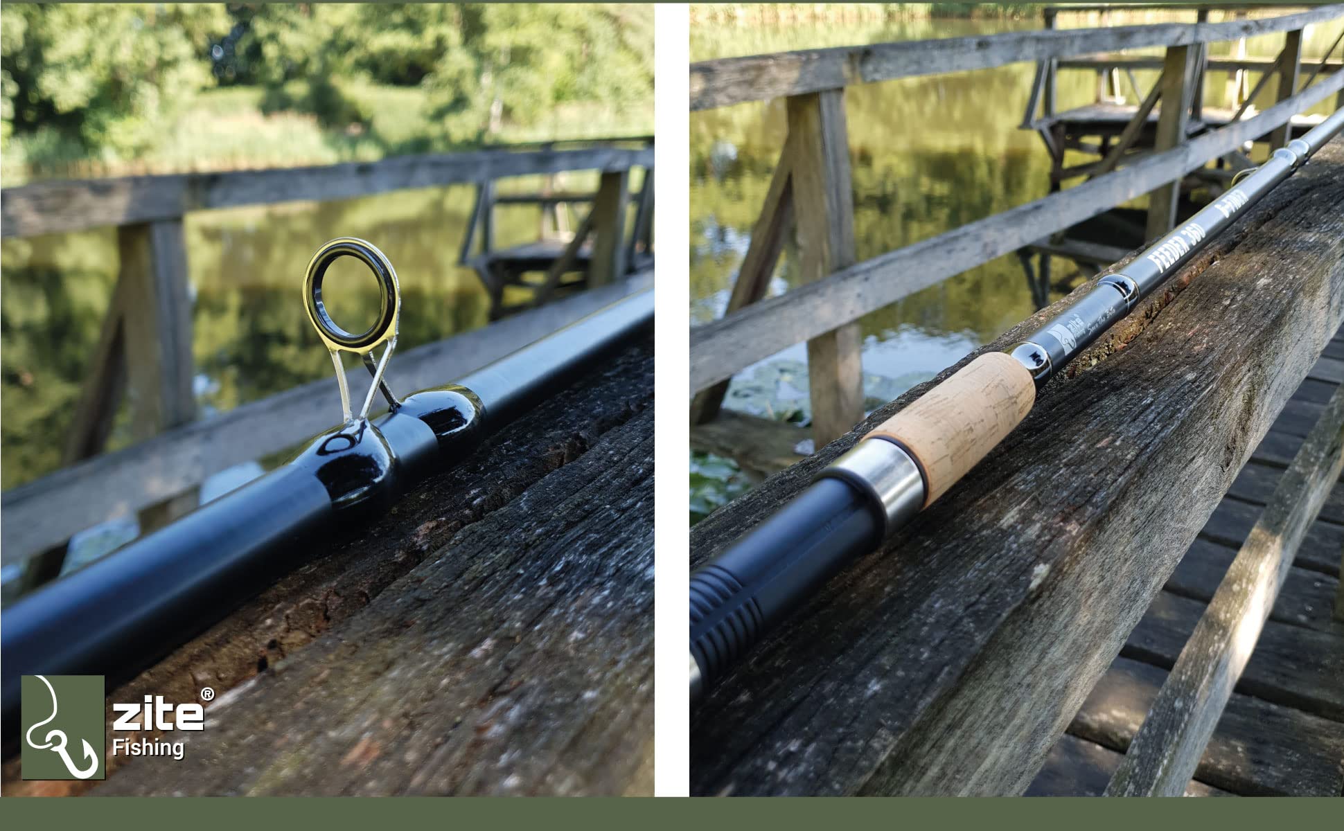 Zite Fishing Feeder-Angel-Set | Feederrute 3,30m 20-120g Wurfgewicht | ideal für Futterkorb-Angeln | Allround-Rolle bespult 3000 3BB | 2 Alu-Spulen