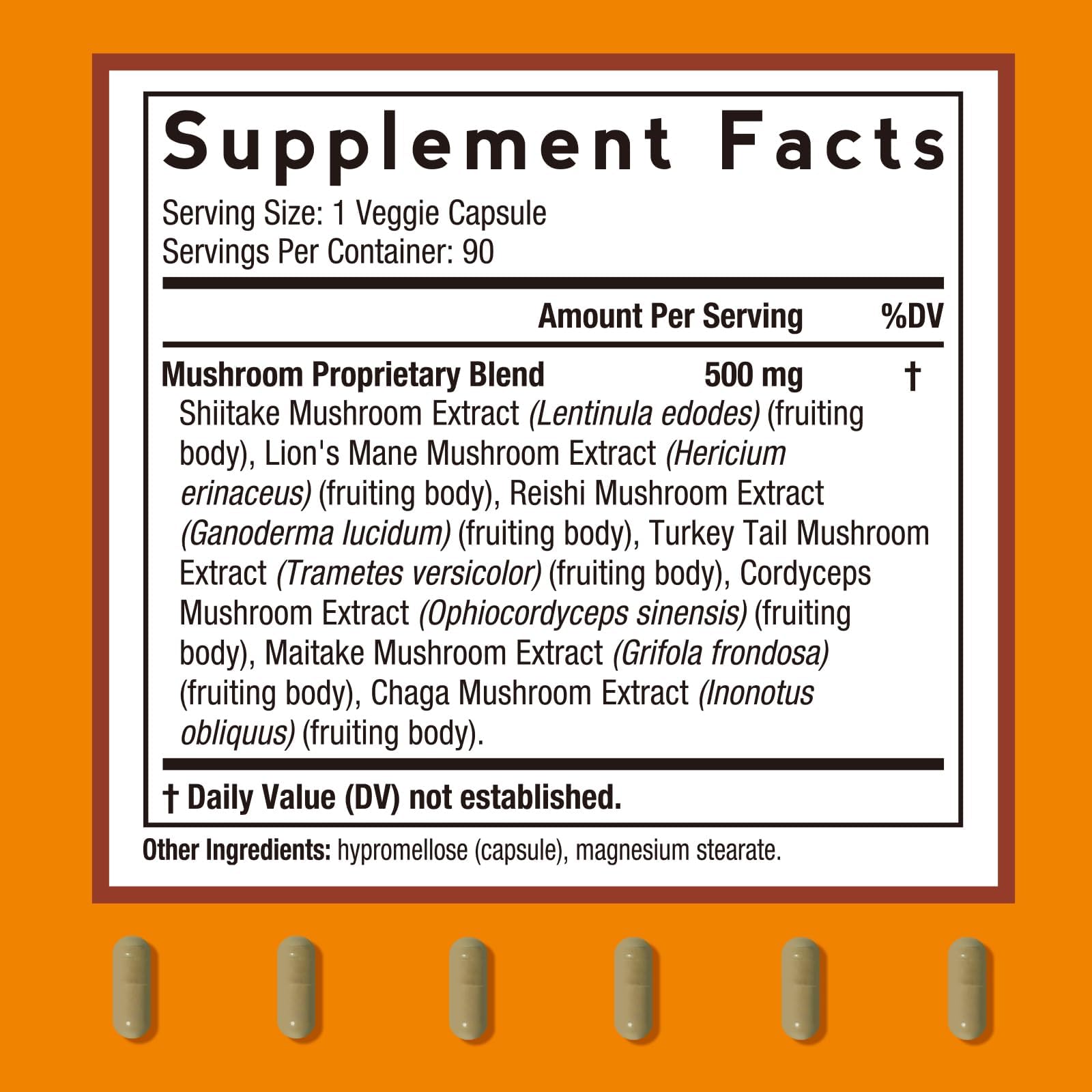 Doctor's Recipes Mushroom Supplement, 500mg, 7 Functional Mushrooms, Lion's Mane, Cordyceps, Reishi, for Immune, Focus & Energy, Non-GMO, 90 Vegan Capsules — Amazon image 2