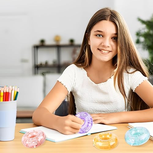 Miniatura 6 de Paquete de 4 cintas de corrección blancas, cinta de corrección de anillo de natación, cinta blanca de dibujos animados Kawaii para estudiantes,