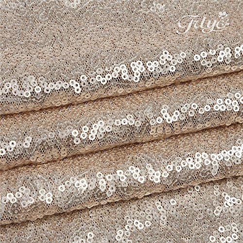 Trlyc Champagne Sequin Table Runner 12" X 108" #TOP3