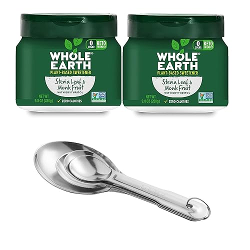 Whole Earth Sweetener Co. Edulcorante de hoja de stevia y fruta de monje, edulcorante de eritritol, 9.8 onzas (paquete de 2) MÁS 4 piezas de