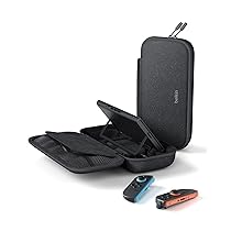 Belkin Gaming Funda para Nintendo Switch 2 con Batería Externa extraíble de 10000mAh, Pantalla LCD, Carga rápida 20 W para Nintendo Switch 2, Compartimentos para AirTag y Juegos físicos Carbóne