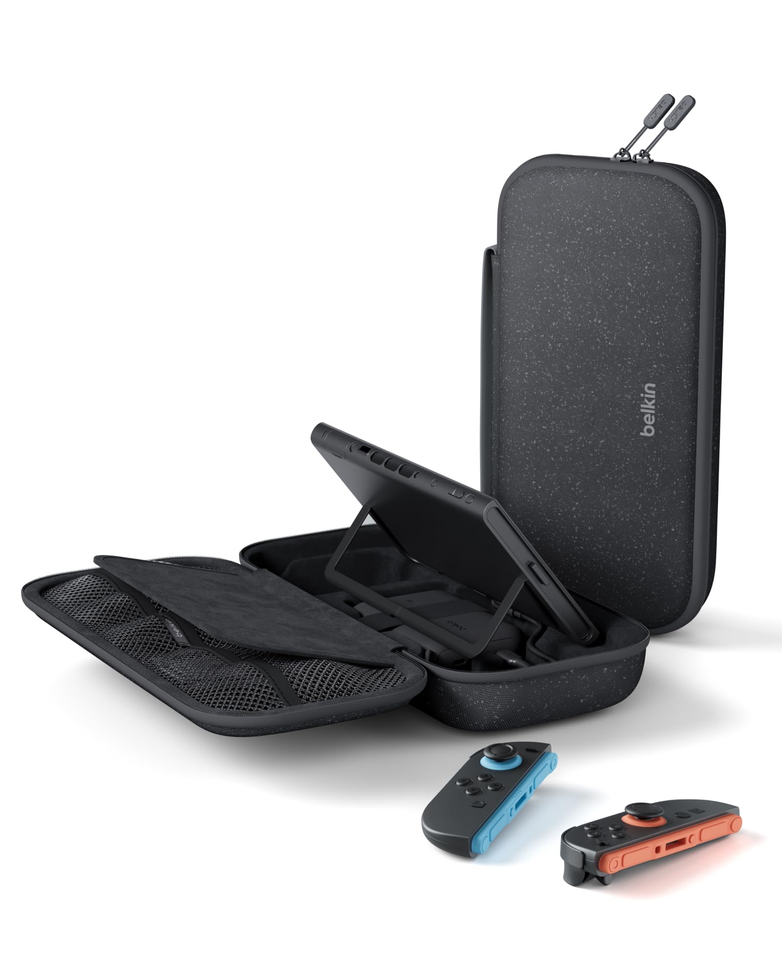 Belkin Nintendo Switch 2 Tasche mit 10.000 mAh Powerbank LCD-Anzeige 20 W Schnellladegerät AirTag Fächer Anthrazit