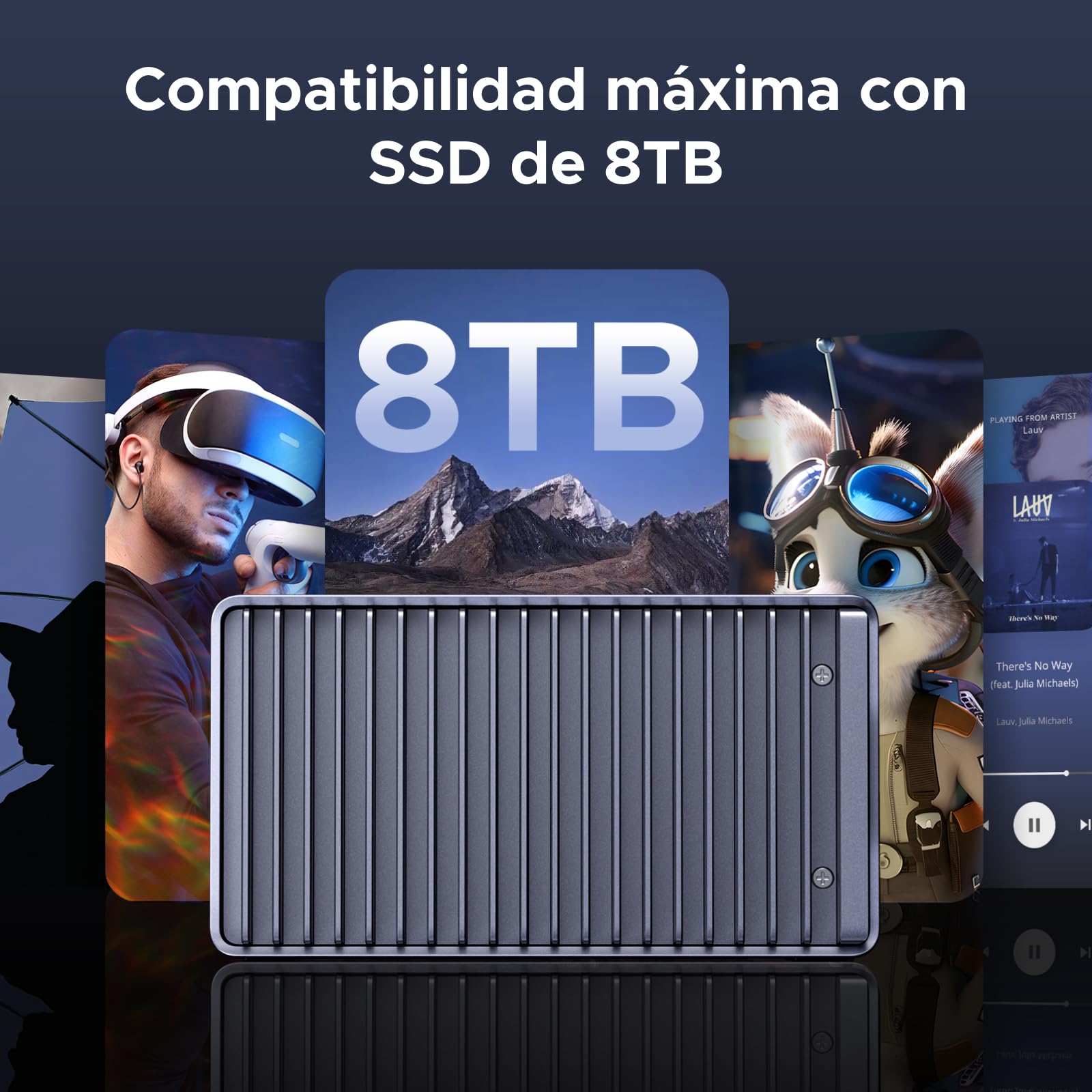 UGREEN Carcasa M2 NVMe SSD de 40Gbps, Recintos USB 4 Compatible con Thunderbolt 4/ 3, Adaptador de Disco Duro Externo de Aluminio para Mac OS/Windows/Linux