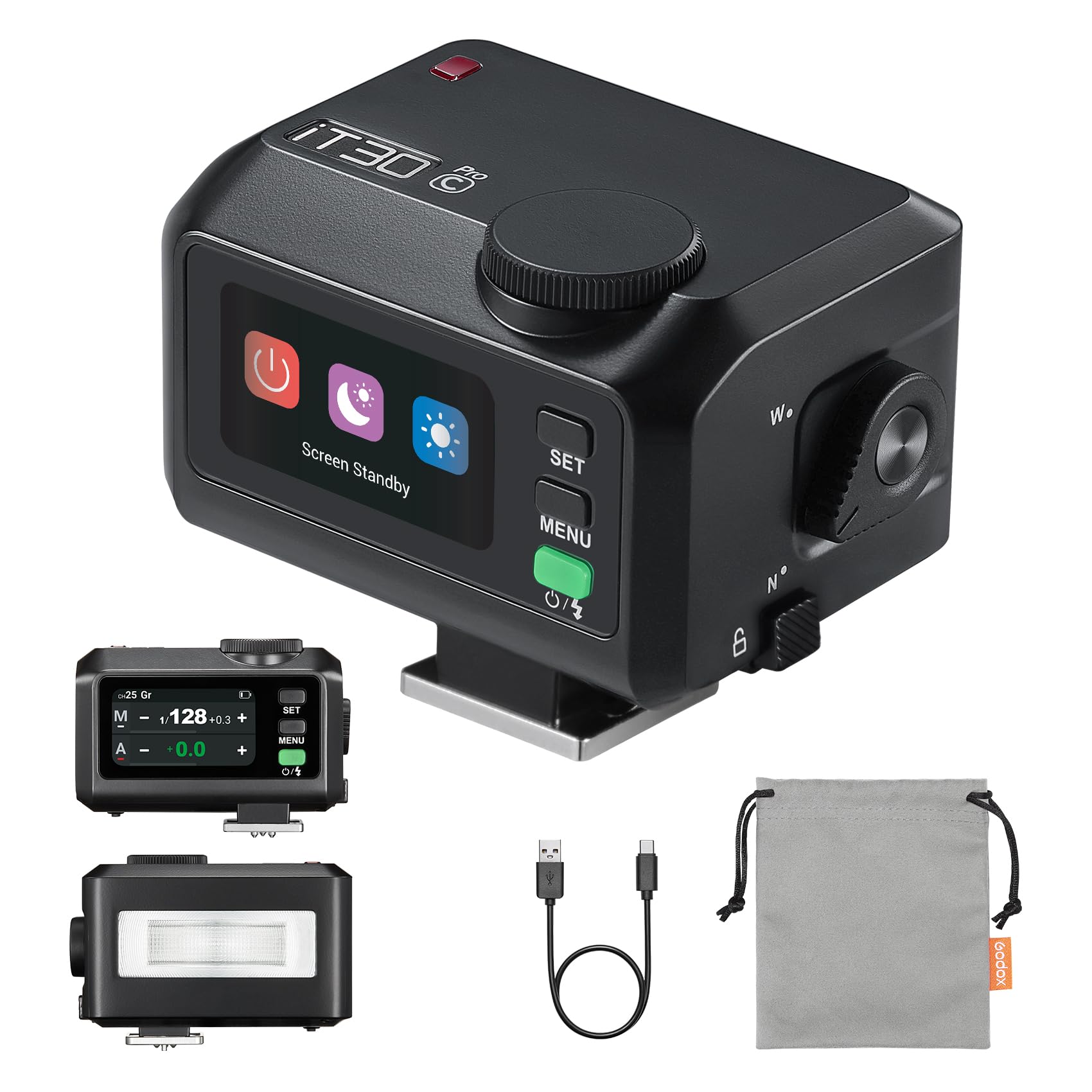 Godox iT30Pro C TTL Camera Flash Speedlite para Canon Cámaras | iT30ProC Pocket Flash,GN15 2.4 GHz HSS 1/8000s, Tiempo de reciclaje de 1.5s, Batería Li-ion,Difusor Incorporado(Negro)
