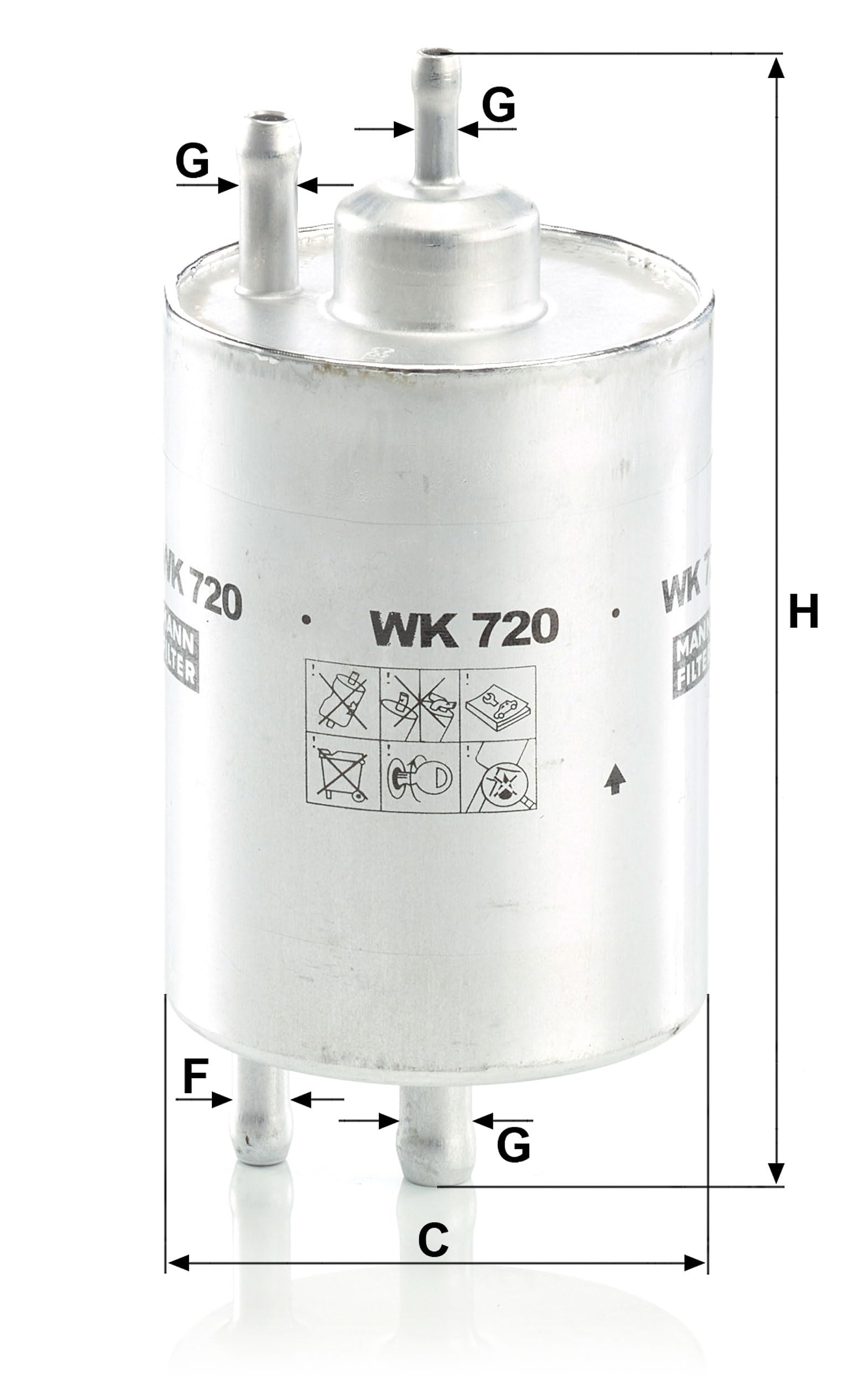 MANN-FILTER, WK 720 Filtro de combustible | Para Turismos, Protección sistema combustible, Protección inyectores, Combustible limpio, Calidad original OE