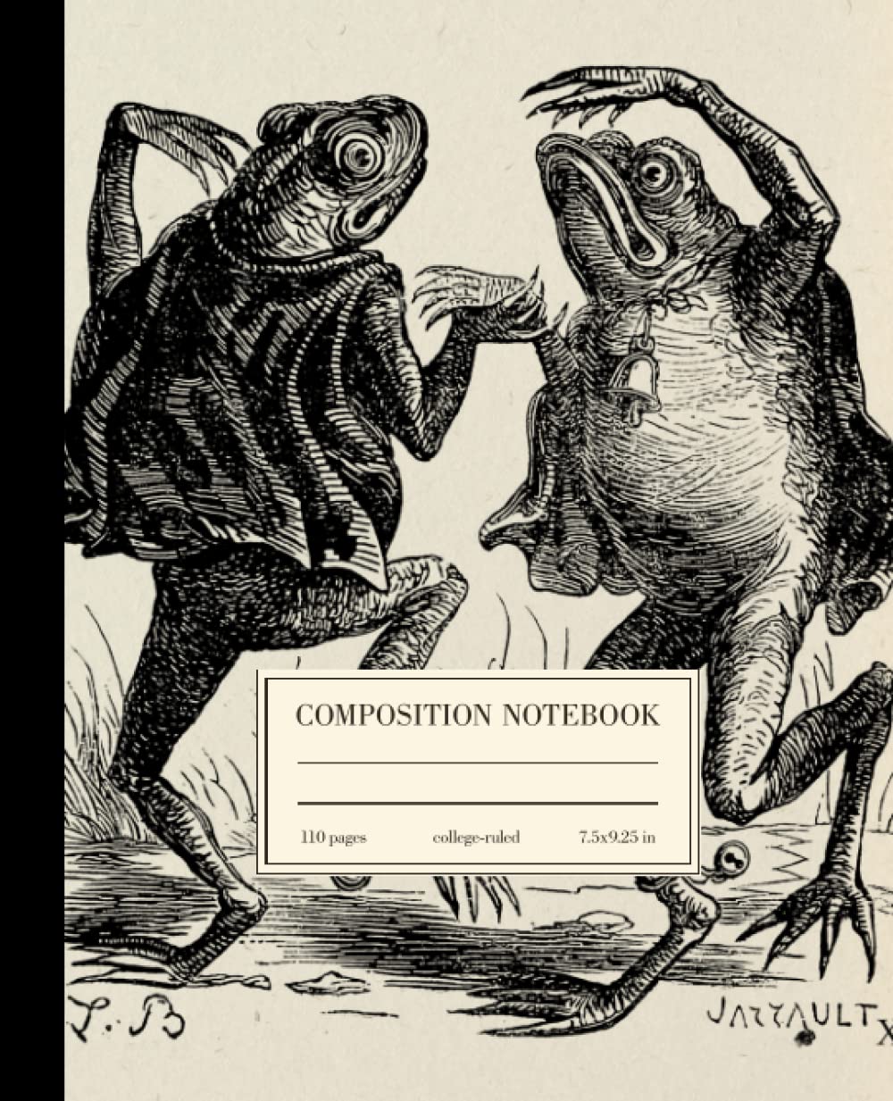 Composition Notebook College Ruled: Dancing Frogs Vintage Illustration | Cute Cottagecore Aesthetic Journal For School, College, Office, Work | Wide Lined